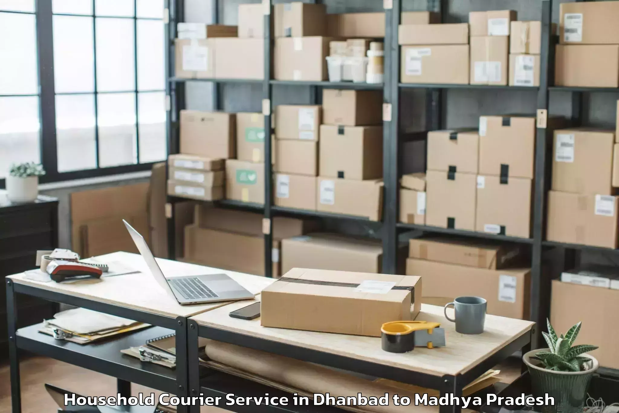 Easy Dhanbad to Shahpura Dindori Household Courier Booking